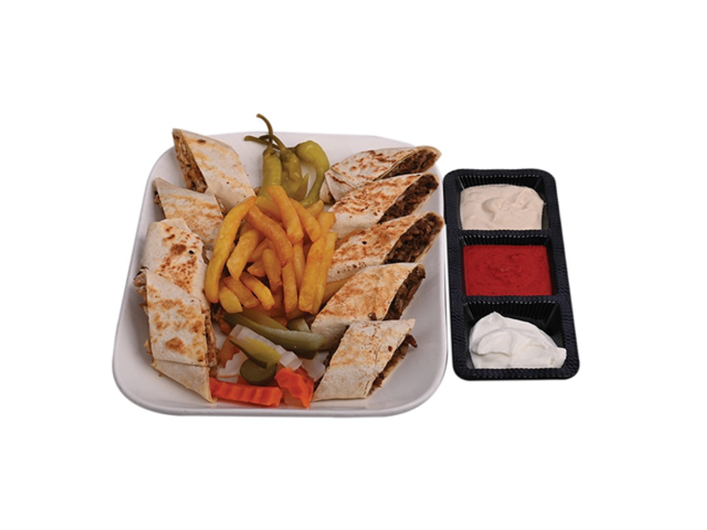 Arabic Meat Shawerma In Shami Saj Bread