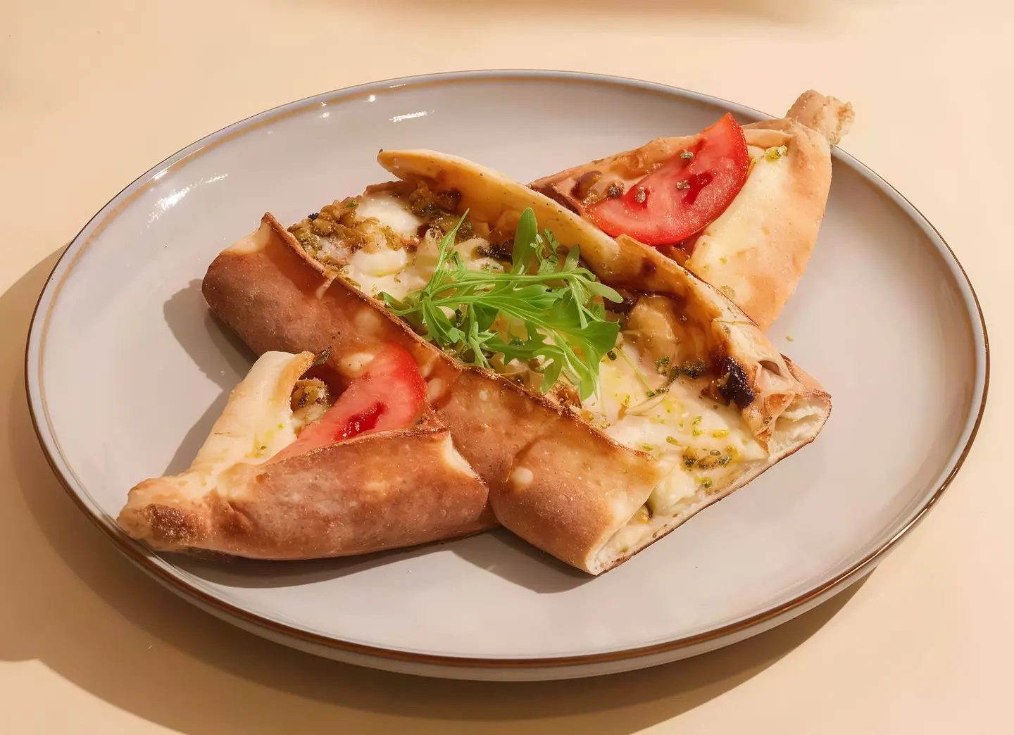 قارب زيتون مع لبنة