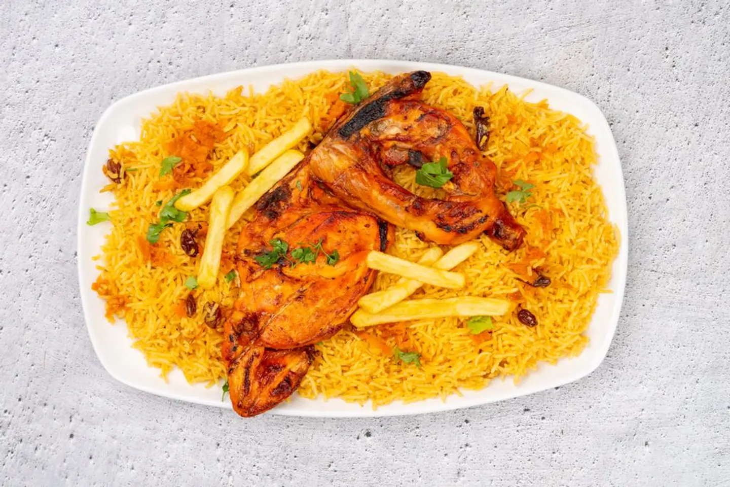 نص فحم مع الرز
