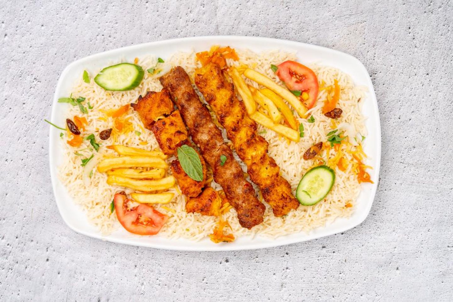 Mixed Grill With Rice