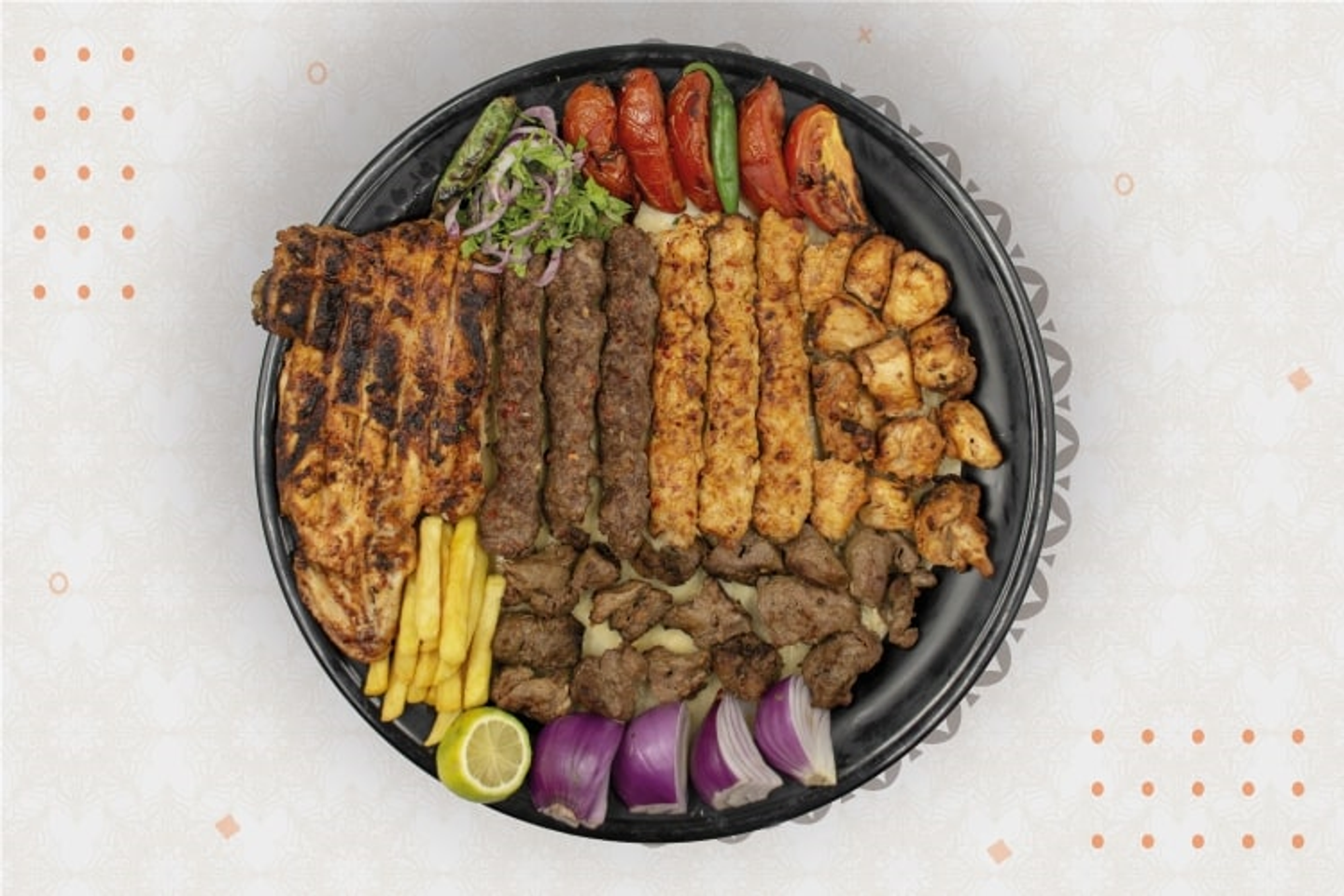 Mix Grill Al Mazaq With Appetizers