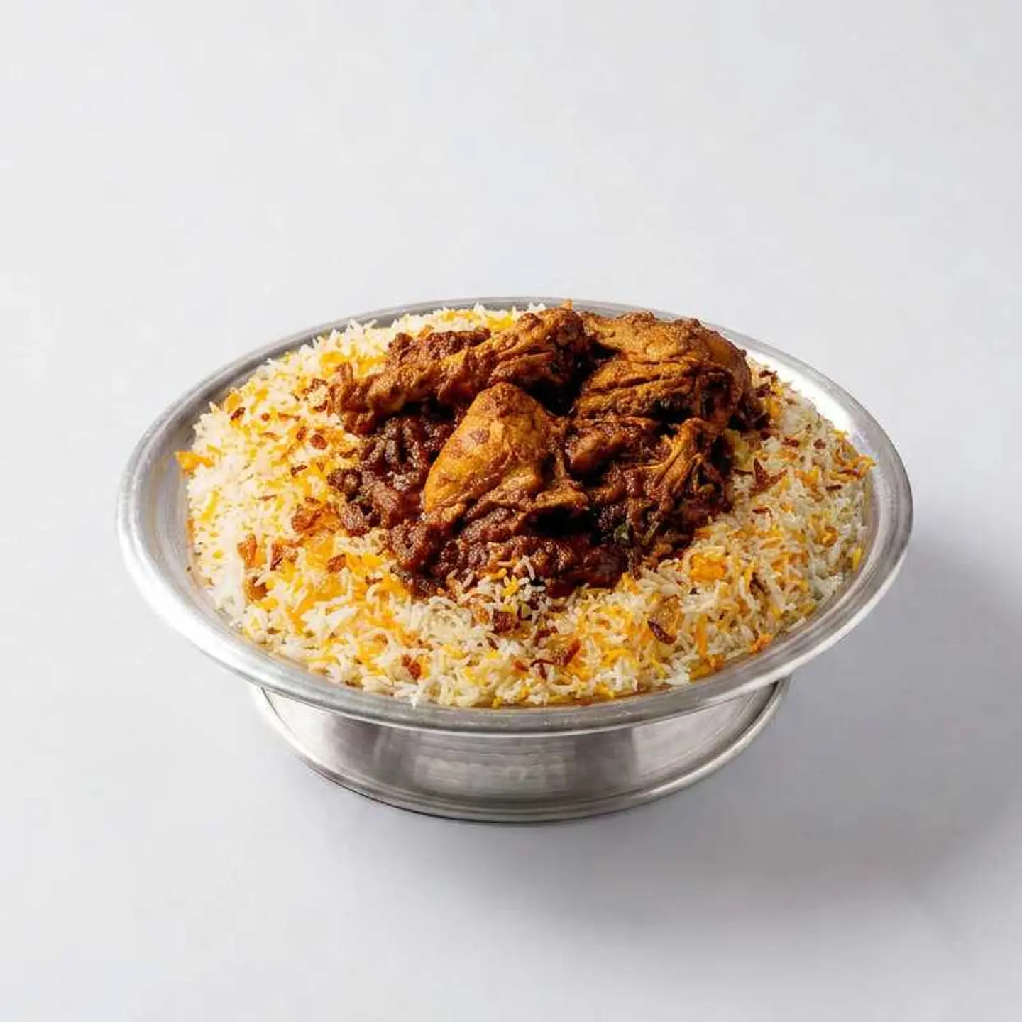 نص دجاج برياني مع الرز