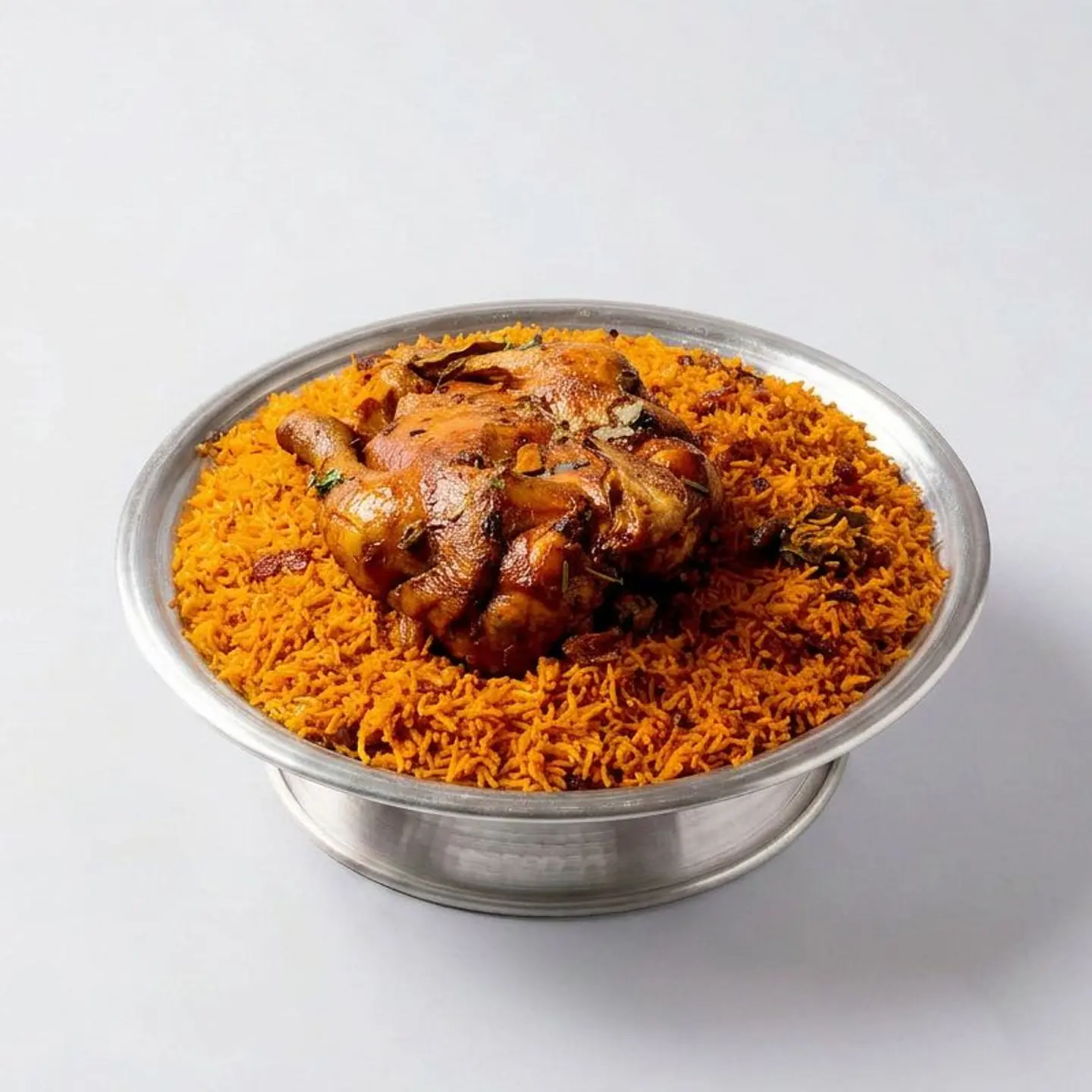 نص دجاج مجبوس مع الرز