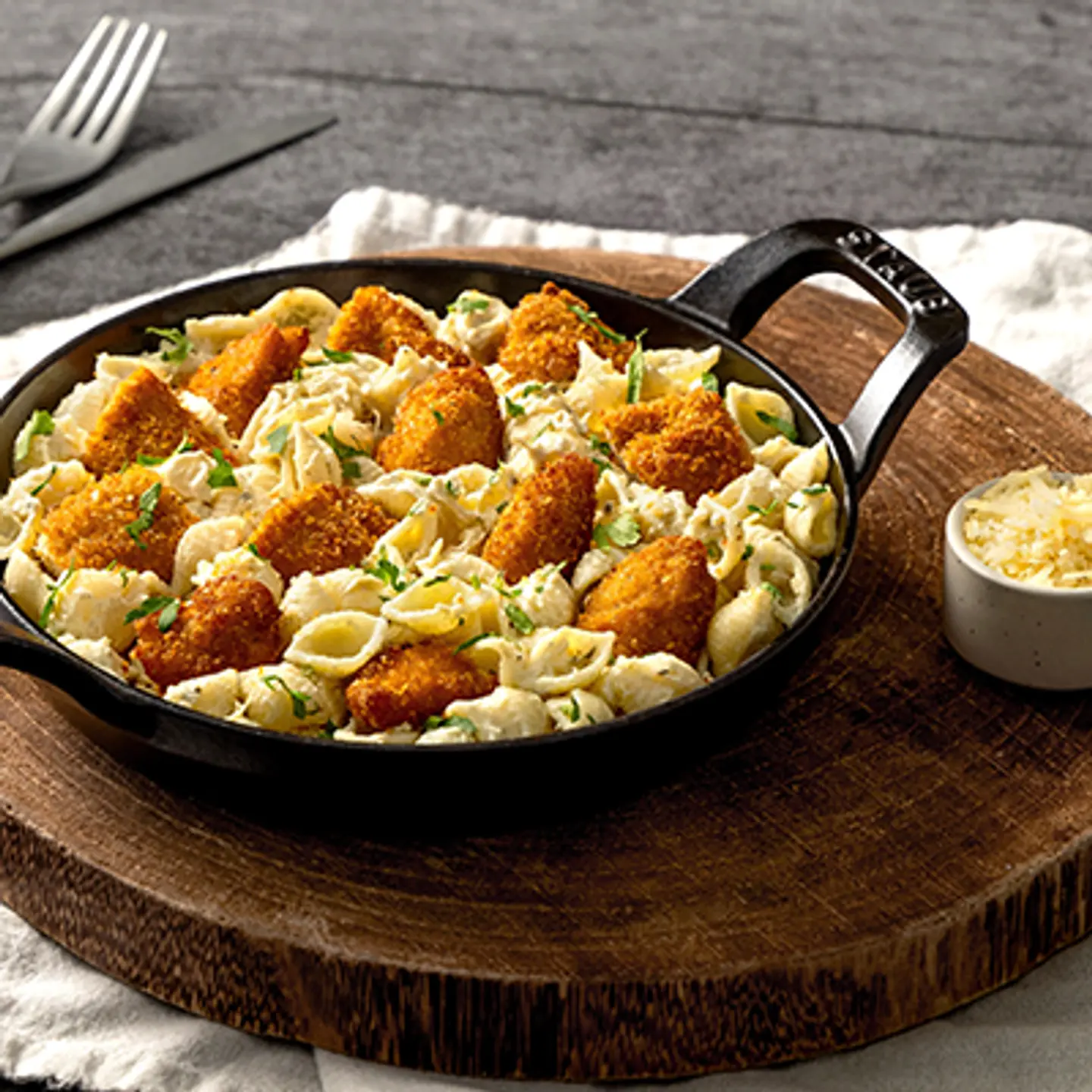Creamy Escalope Pasta Skillet