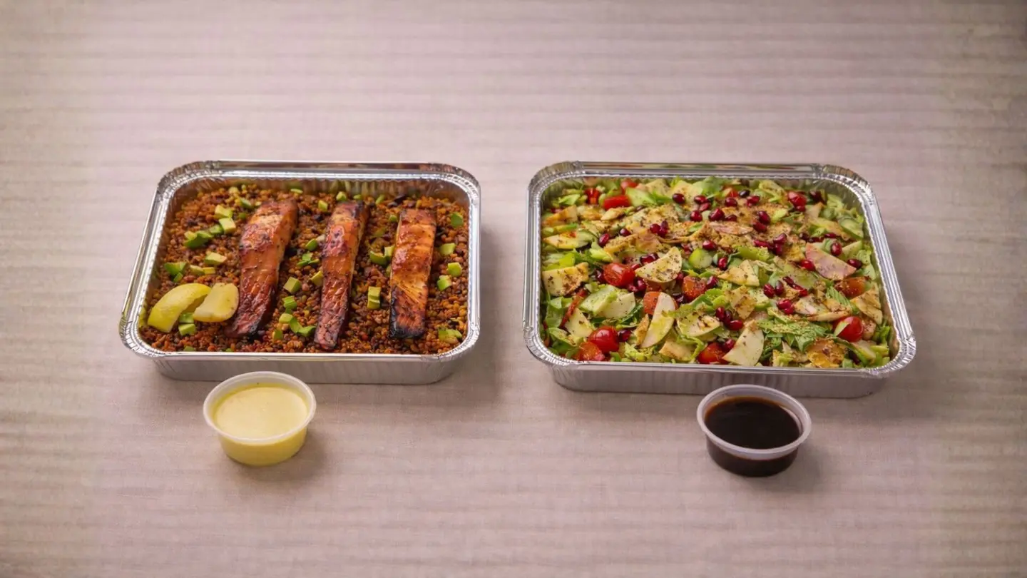 سلمون + سلطة فتوش