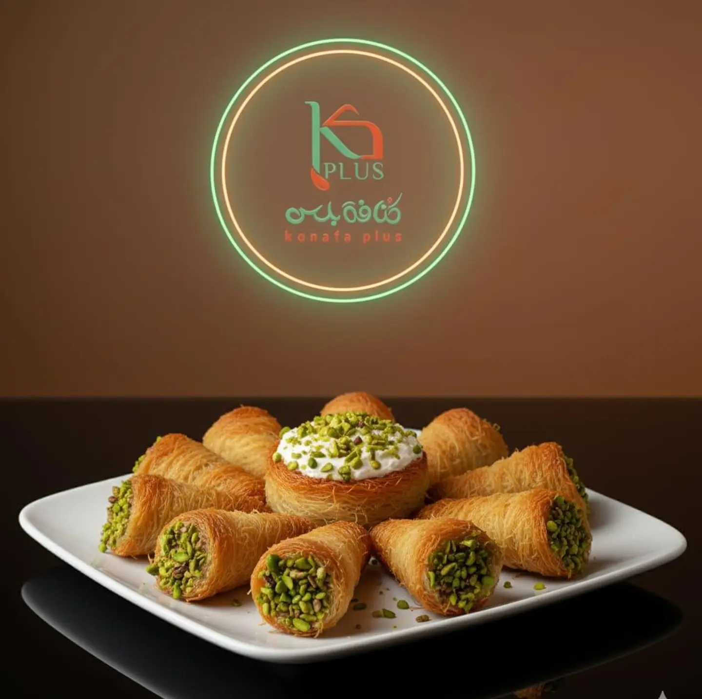 Kunafa Cones With Cream And Cheese