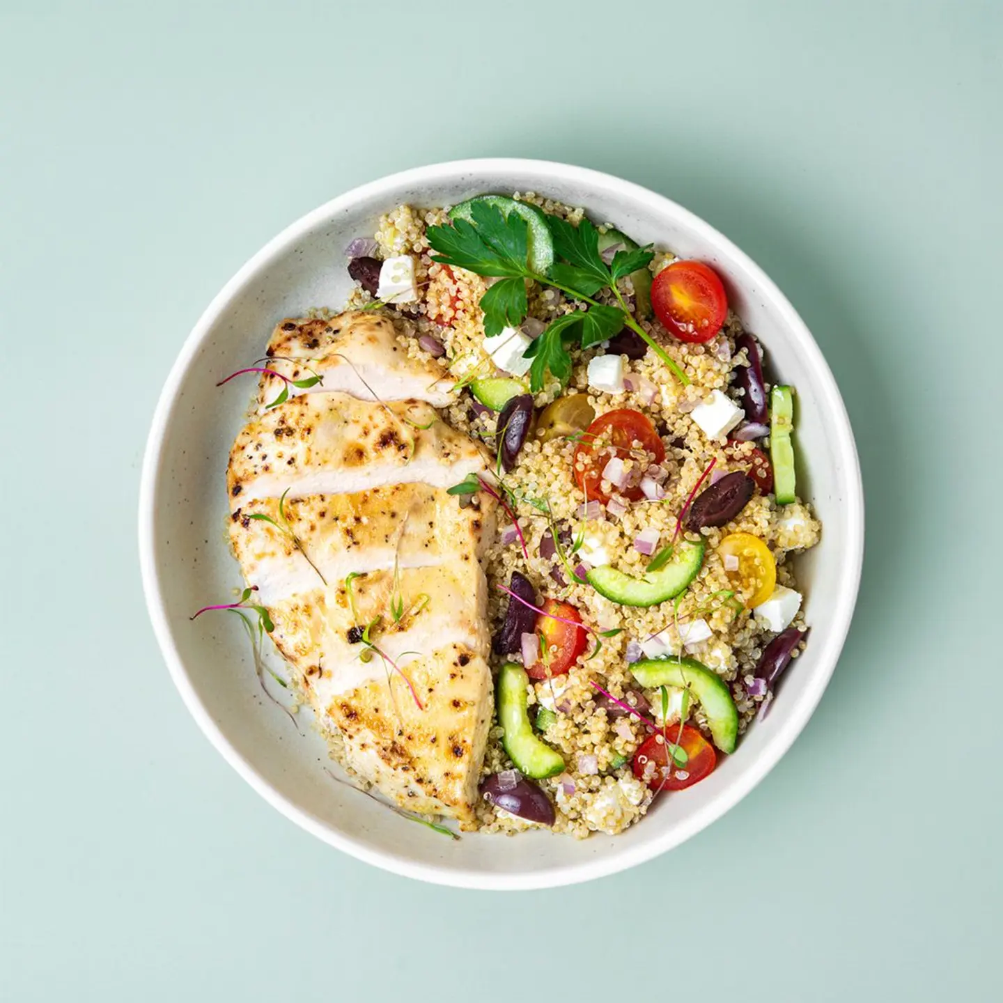 Greek Chicken Quinoa Bowl