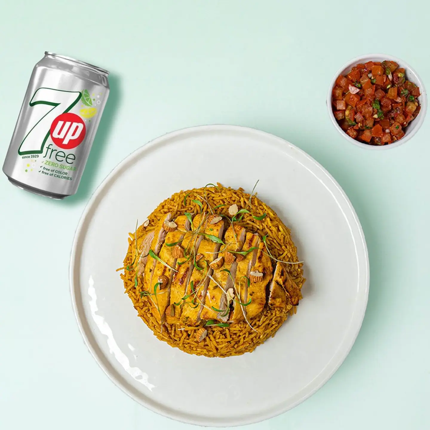 Healthy Chicken Kabsa Bowl + Drink