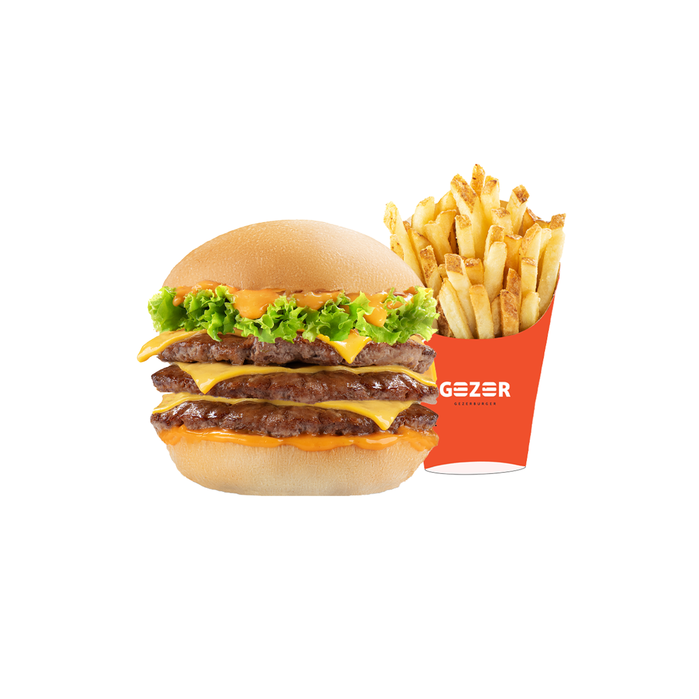 Triple Gezer With Fries