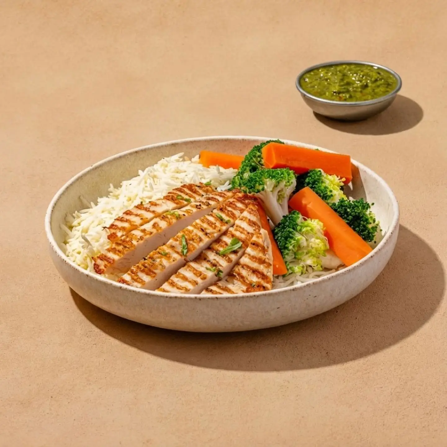 Grilled Chicken Breast With Steamed Rice