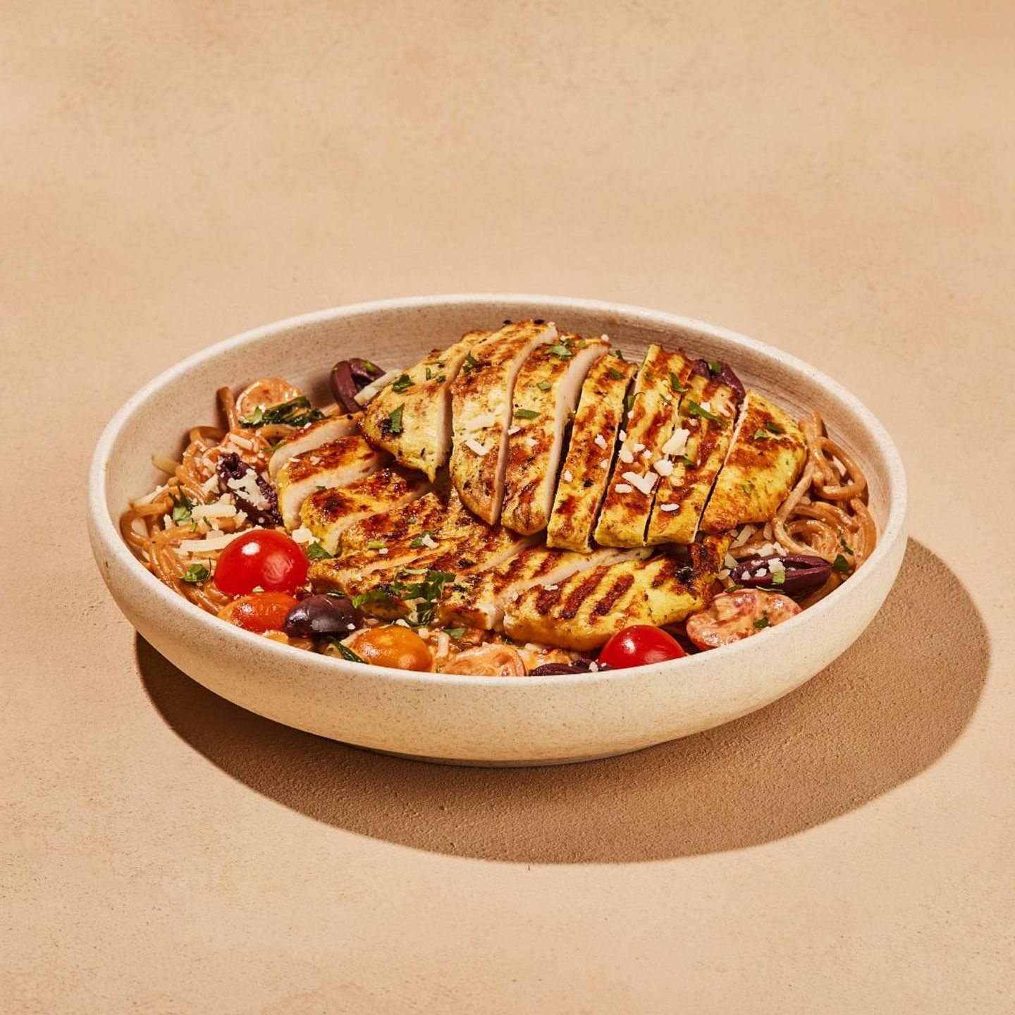 High Protein Creamy Chicken Spaghetti