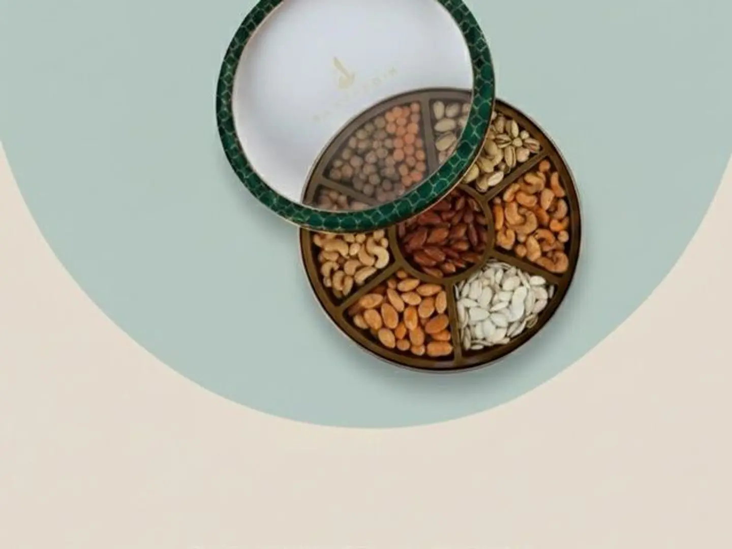 علبة مكسرات مشكلة دائرية