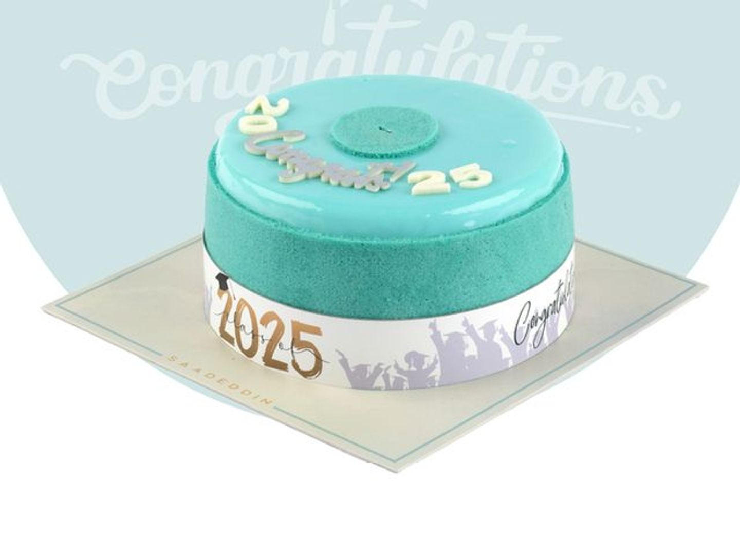Blue Graduation Cake Almond Croquant