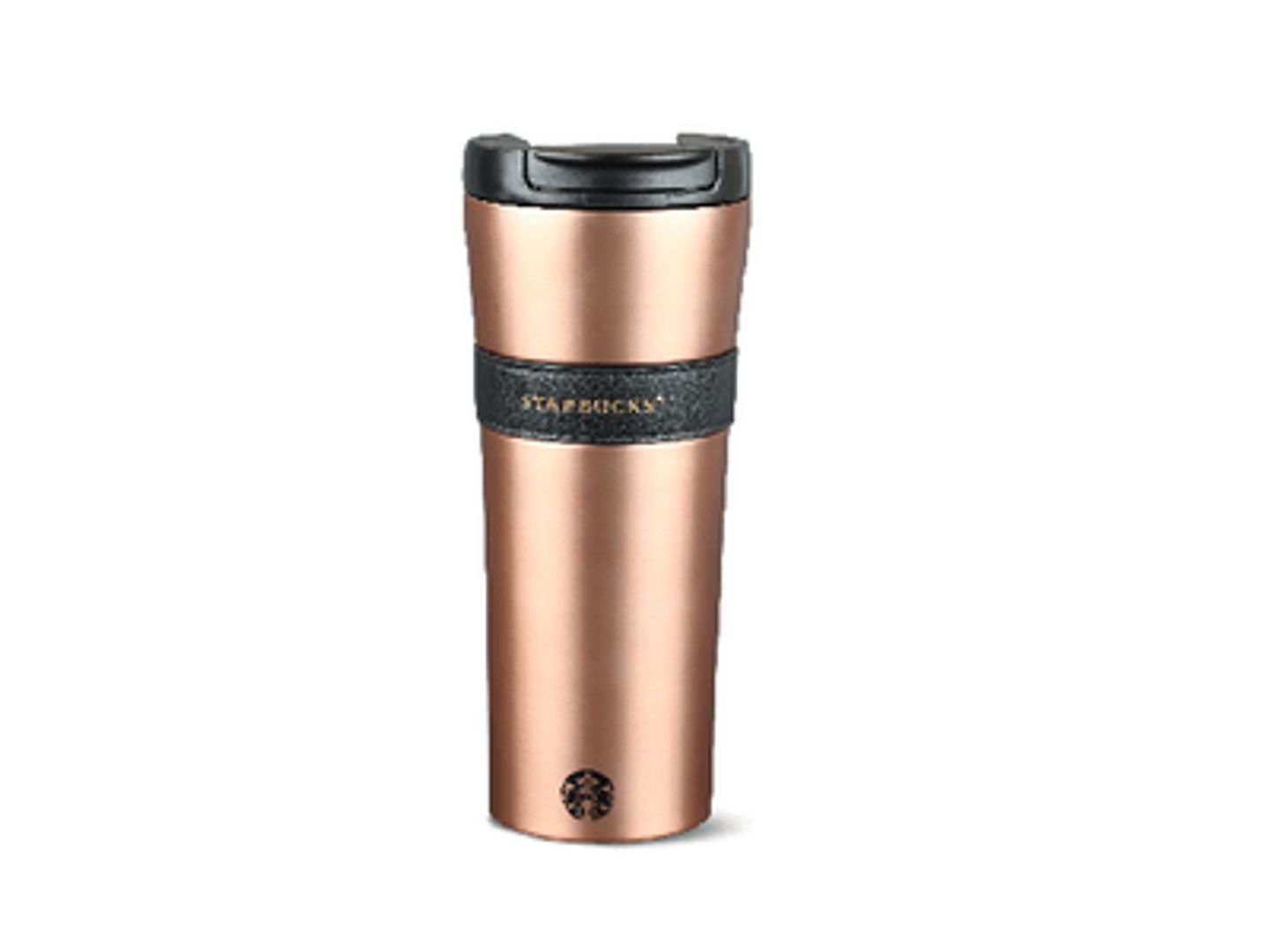 Tumbler 16 Oz Stainless Steel Matte Gold Black Leatherband