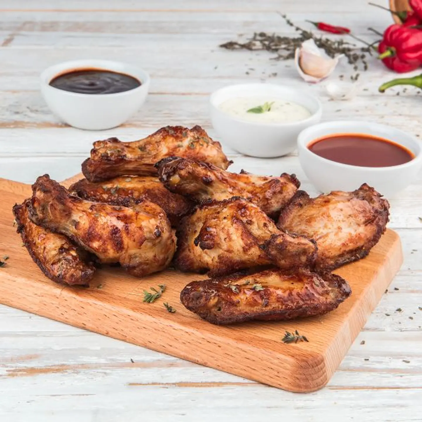 4 Pieces Of Chicken Wings Garlic Parmesan