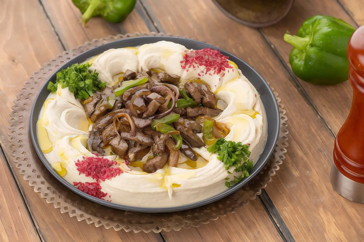 صحن حمص بالكبده