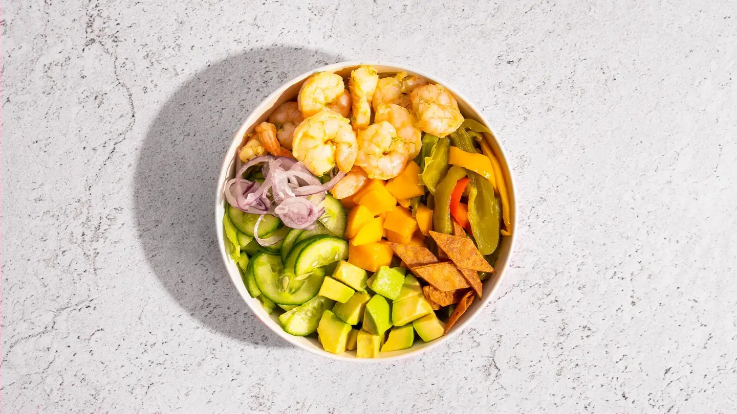 سلطة الجمبري مع المانجو