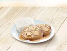 قطعتين برجر ستيك مع الأرز