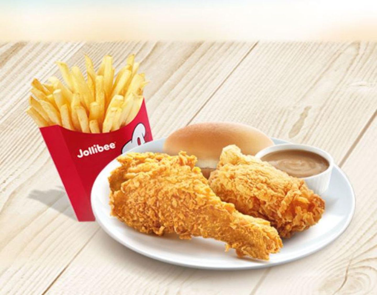 2 Piece Crispy Chicken Joy With Fries And Bun