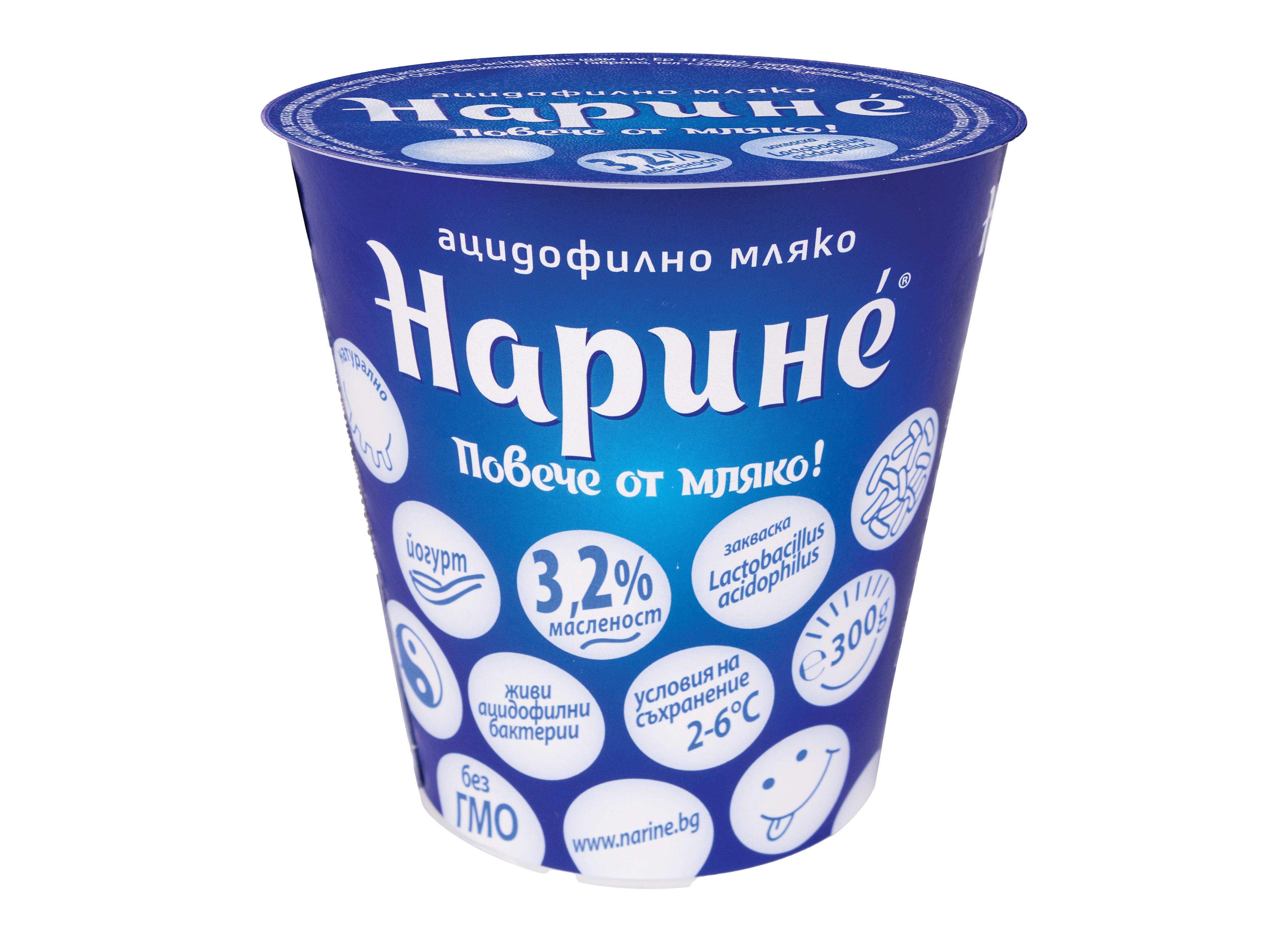 Мляко Ацидофилно Нарине 3.2% 300 +