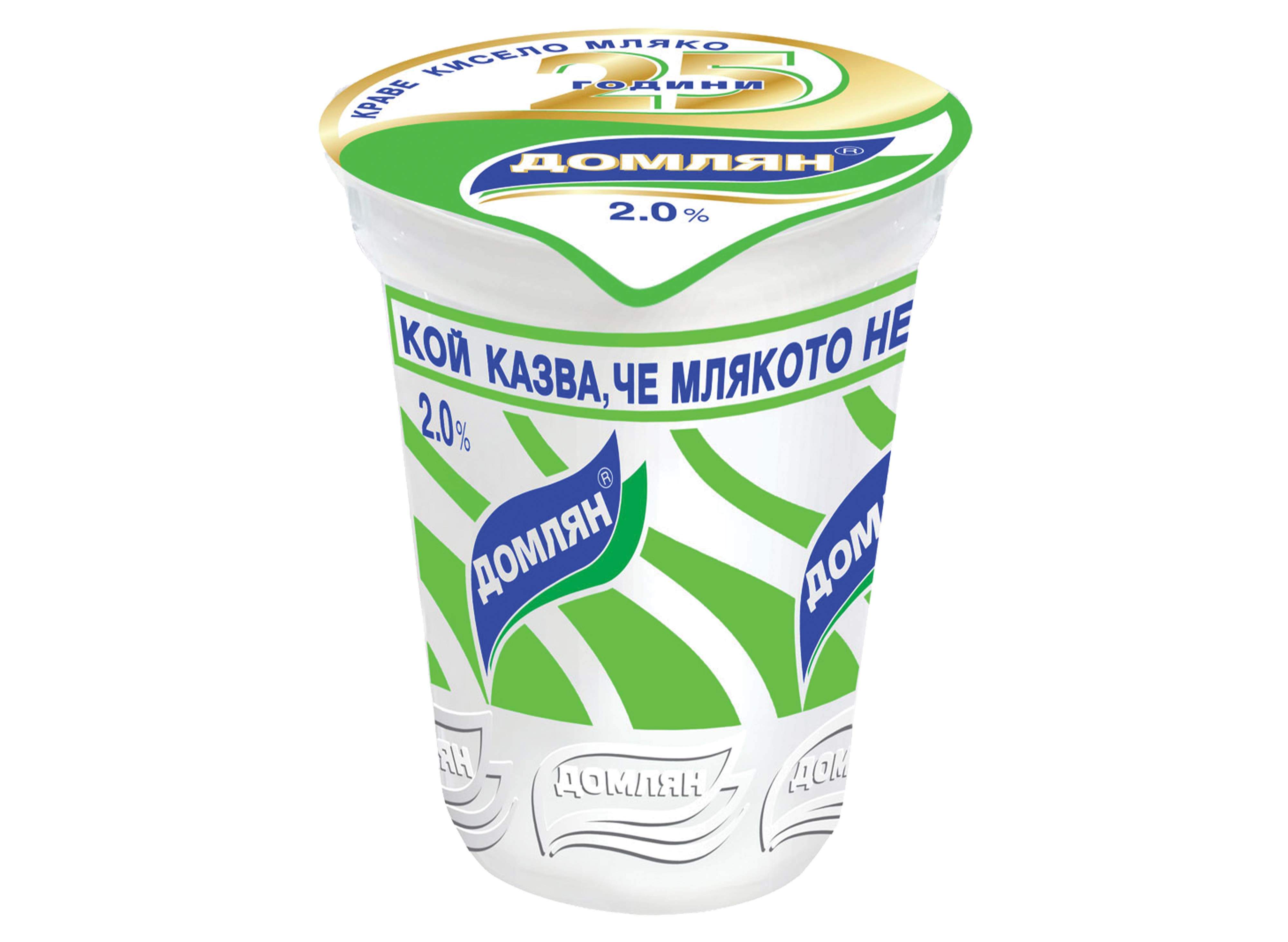 Мляко Кисело Домлян 2%  + 100 Гр Рп