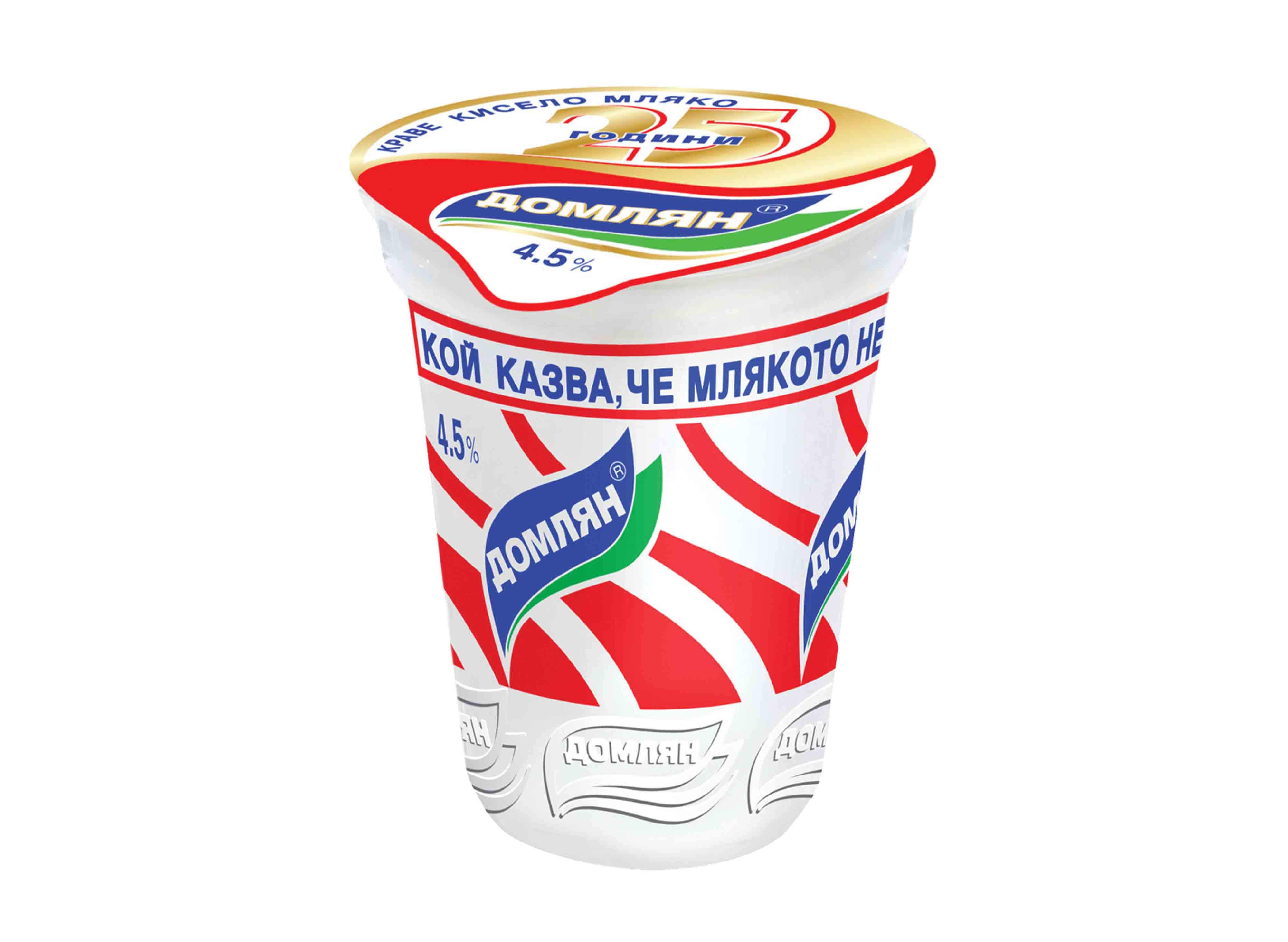 Мляко Кисело Домлян 4.5% 400 +  Рп