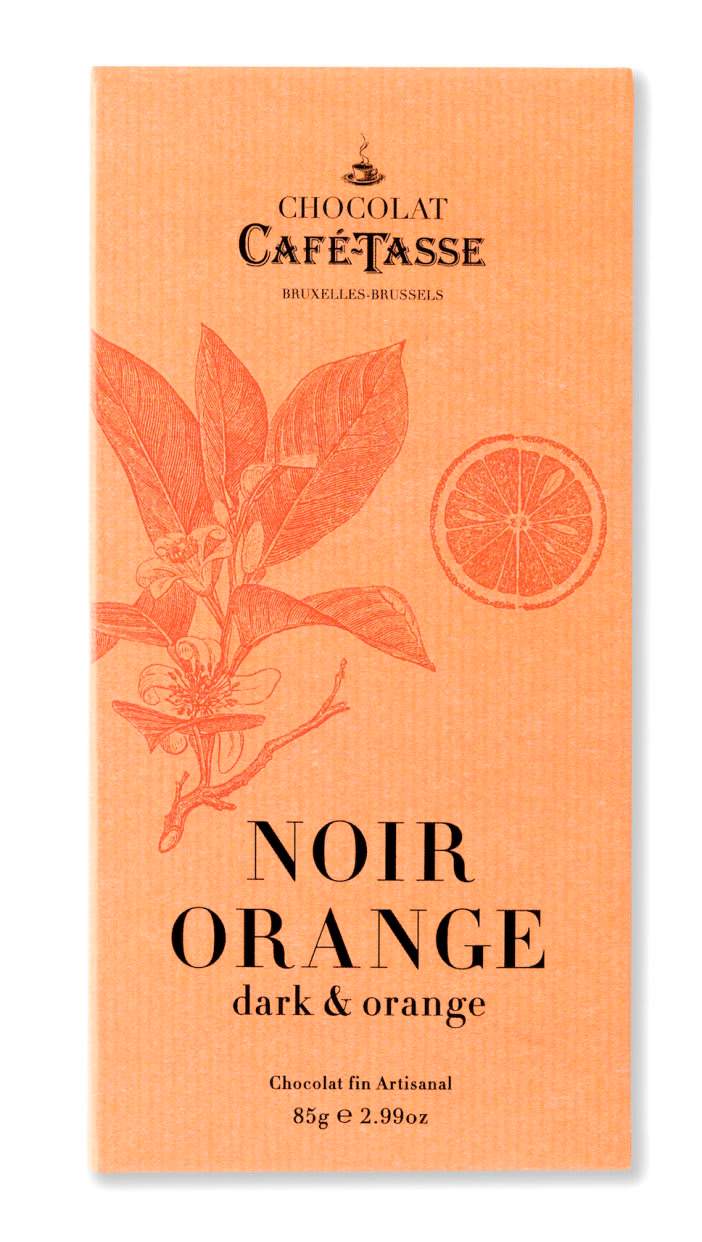 Café-Tasse белгийски шоколад - черен с портокал (85г)