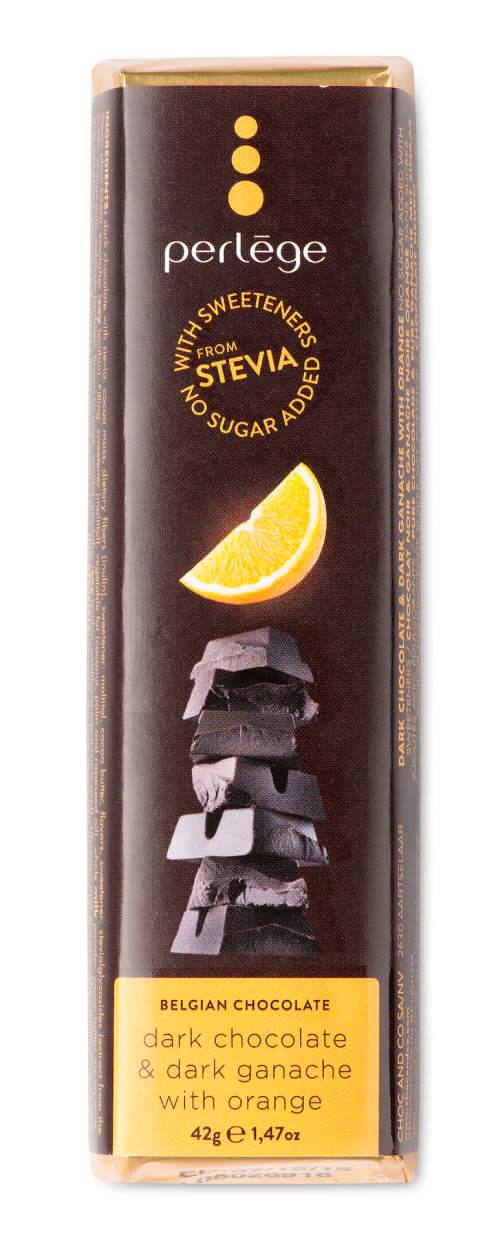 Perlége черен шоколад с портокал без захар (42г)