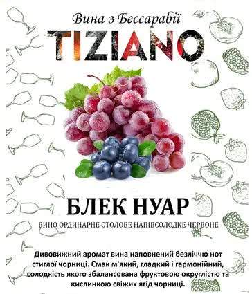 Блек Нуар червоне напівсолодке нота чорниці, Tiziano (1л)