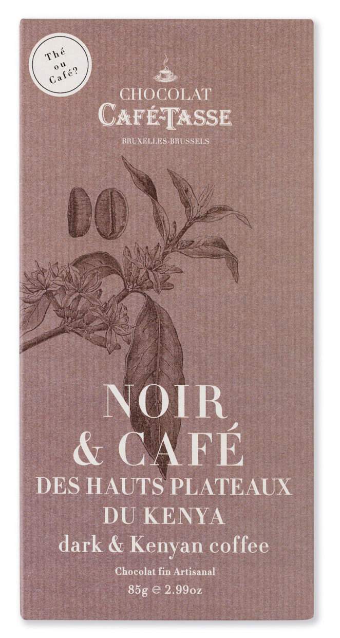 Café-Tasse белгийски шоколад - черен с кафе Кения (85г)