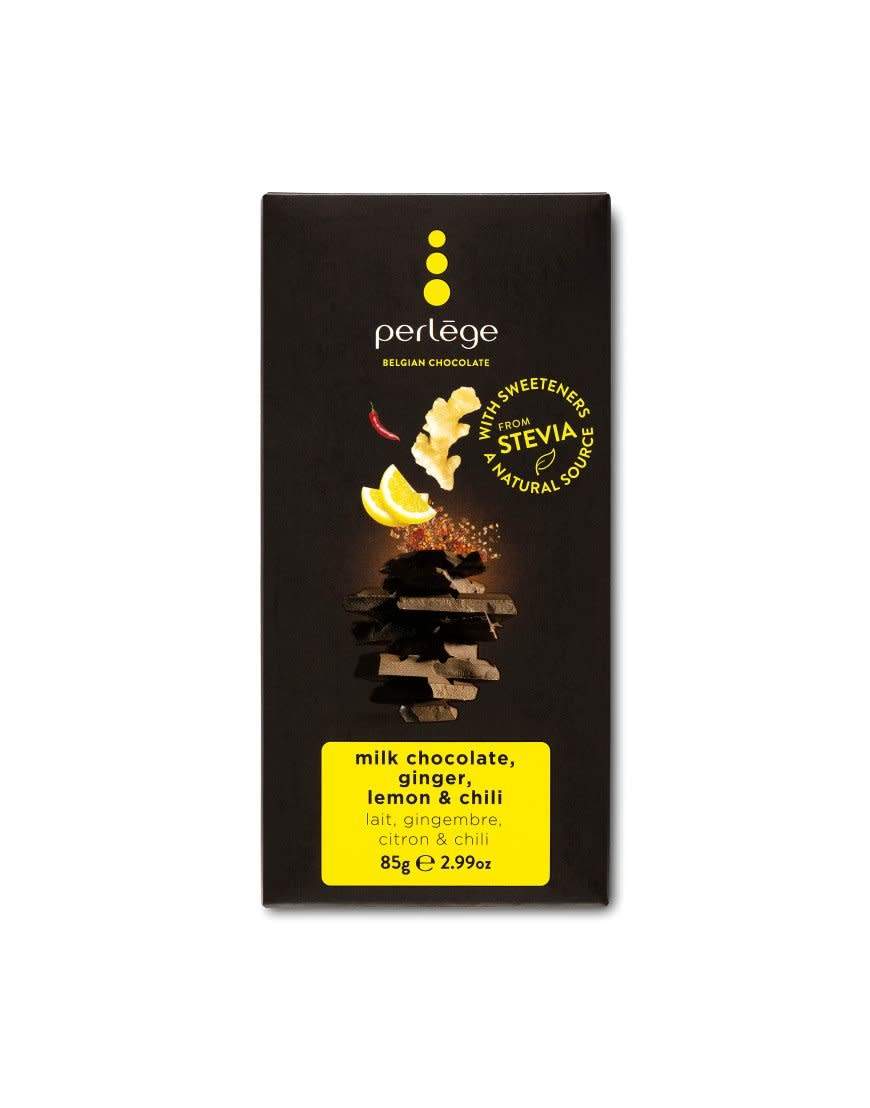 Perlége млечен шоколад с джинджифил лимон и чили без захар