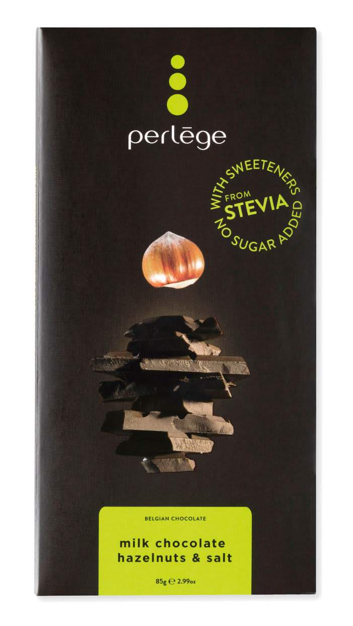 Perlége млечен шоколад с лешници и сол без захар (85г)