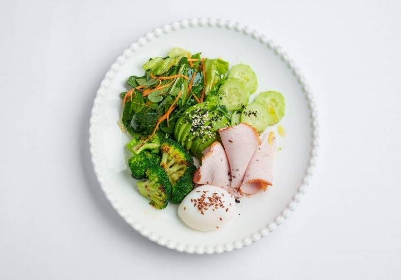 Зеленый салат с индейкой