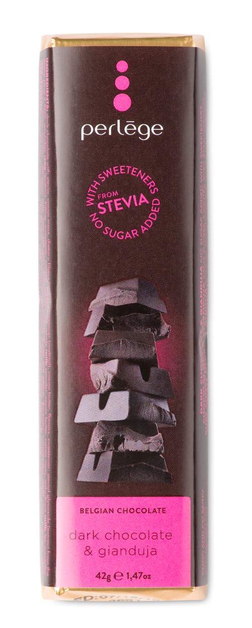 Perlége черен шоколад и Джандуя без захар (42г)