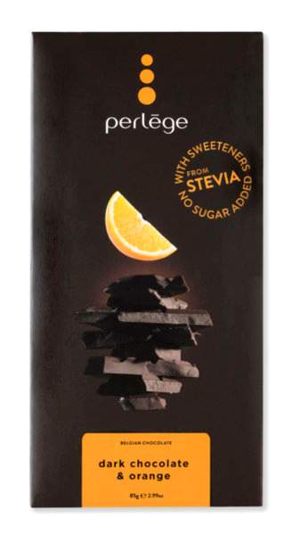 Perlége черен шоколад с портокал без захар (85г)