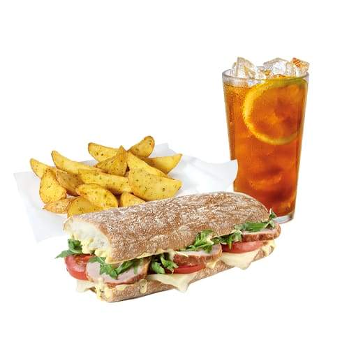 Menú Sándwich rústico de Lomo mostaza y miel