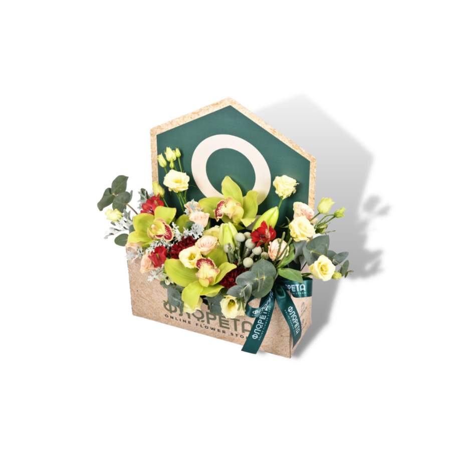 Cvetni aranžman Pismo - Lizijantus i Ruže 04