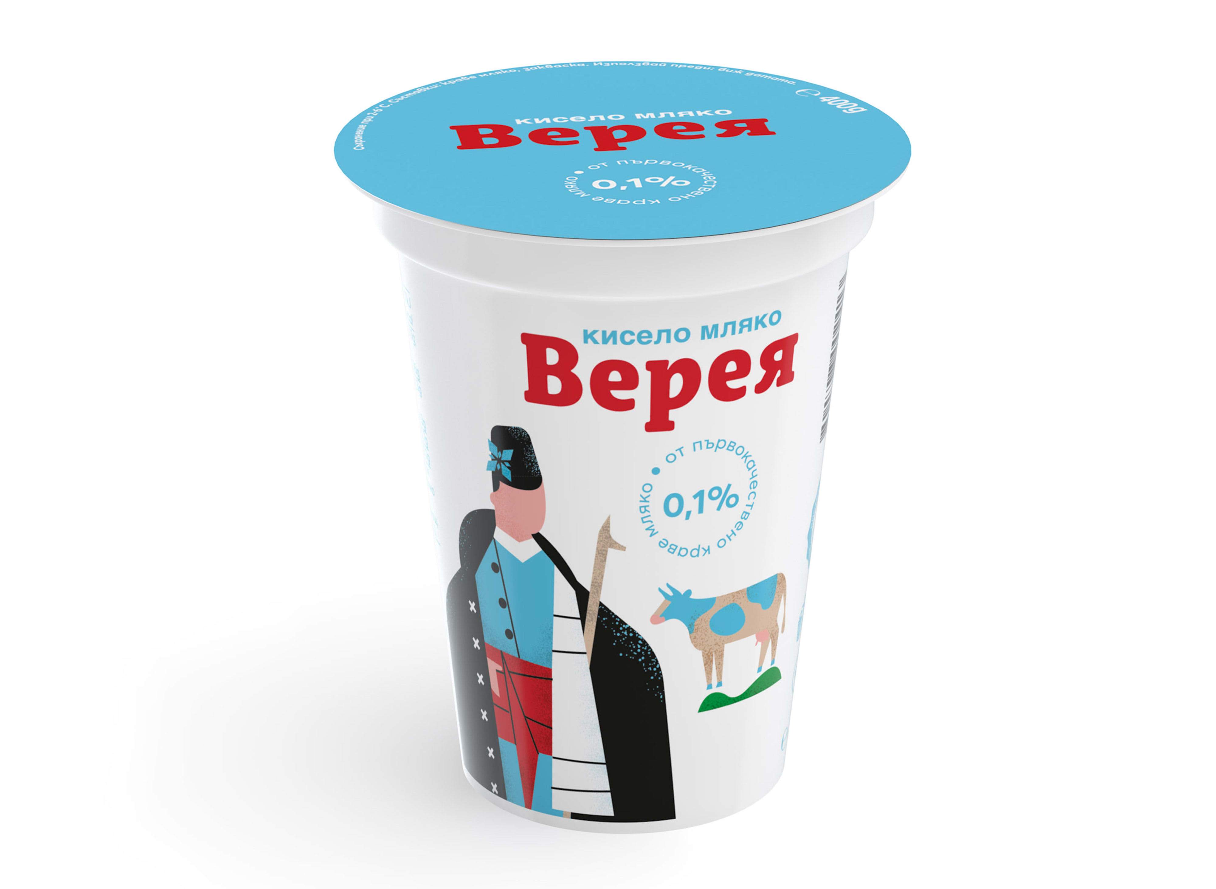 Мляко Кисело Верея 0.1% 400 Гр