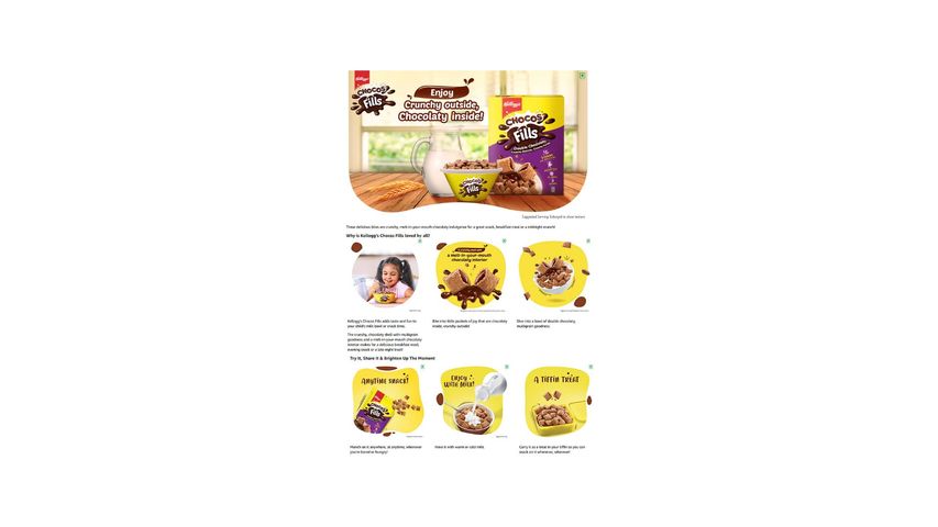 Buy Kellogg's Chocos Fills Chocolate Breakfast Cereal 250gm from