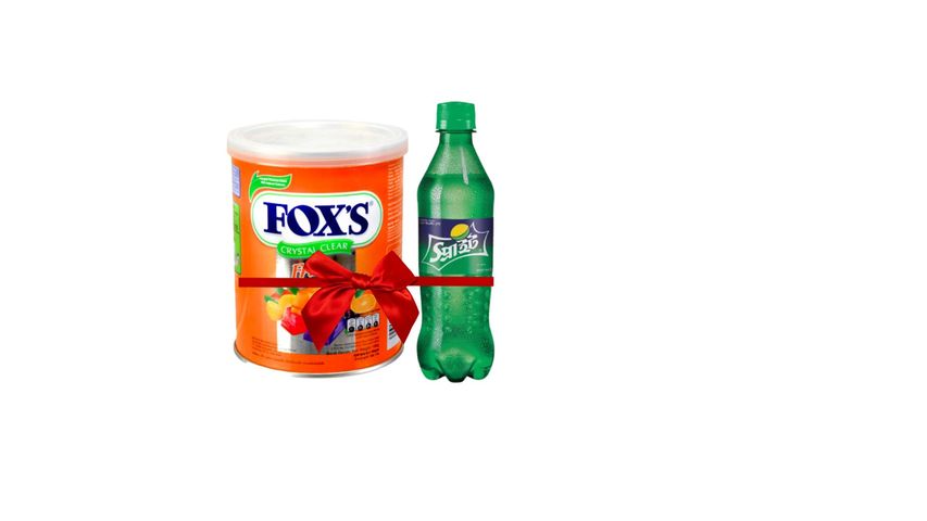 Fox's Fruit Candy Tin 180g (Indonesia) + Sprite | 400ml  (Combo Pack)