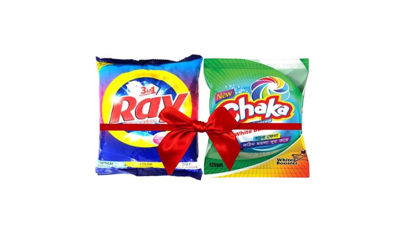 Ray White & Bright Detergent Powder 500gm + Chaka Advanced Ball Soap 125g (Combo Pack)