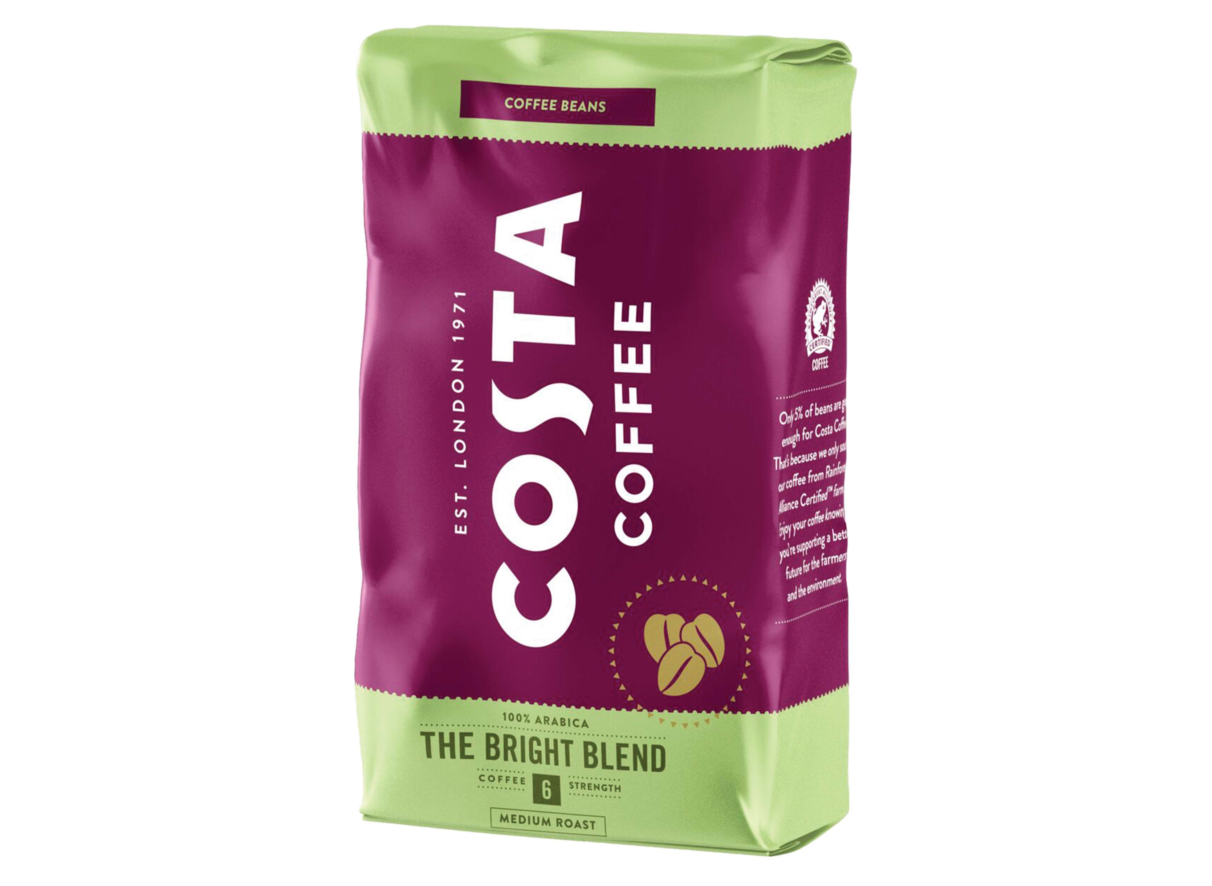 Coffee arabica blend. Кофе Costa Signature Blend. Кофе Costa Bright Blend. Кофе Costa средняя обжарка, в зернах. Кофе в зернах Costa Coffee.