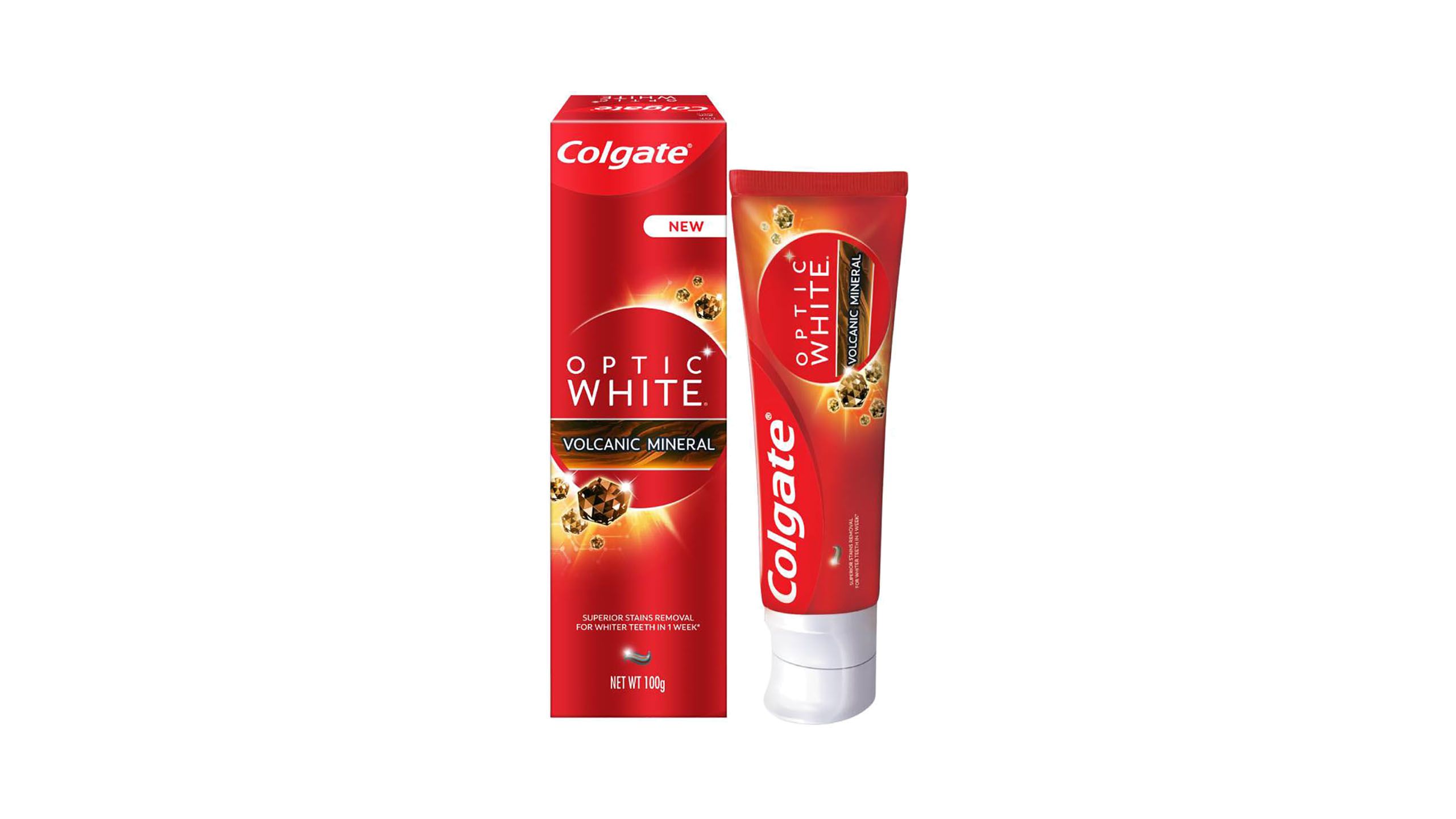 Colgate Optic White Volcanic Mineral Toothpaste 2 Packets x 100g