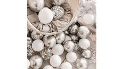 White, Silver, and Silver Confetti Balloons Set 35pcs