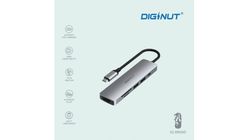 Gadget Mix Diginut DA-20 6 in 1 Type-C Hub + Card Reader + HDMI 4K Resolution Grey 1 Unit