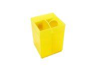 Vesta 4555yellow - Plastic 3 Compartment Stationery Organiser (Yellow) | 7.5 cm x 7.5 cm x 10.4 cm