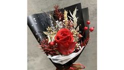 Starships Balloons Mini Bouquet - Preserved Red Rose 1pc