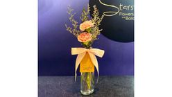 Starships Balloons Simple Happiness Mini Bottle with Fresh Flowers - Carnation 1 Bouquet