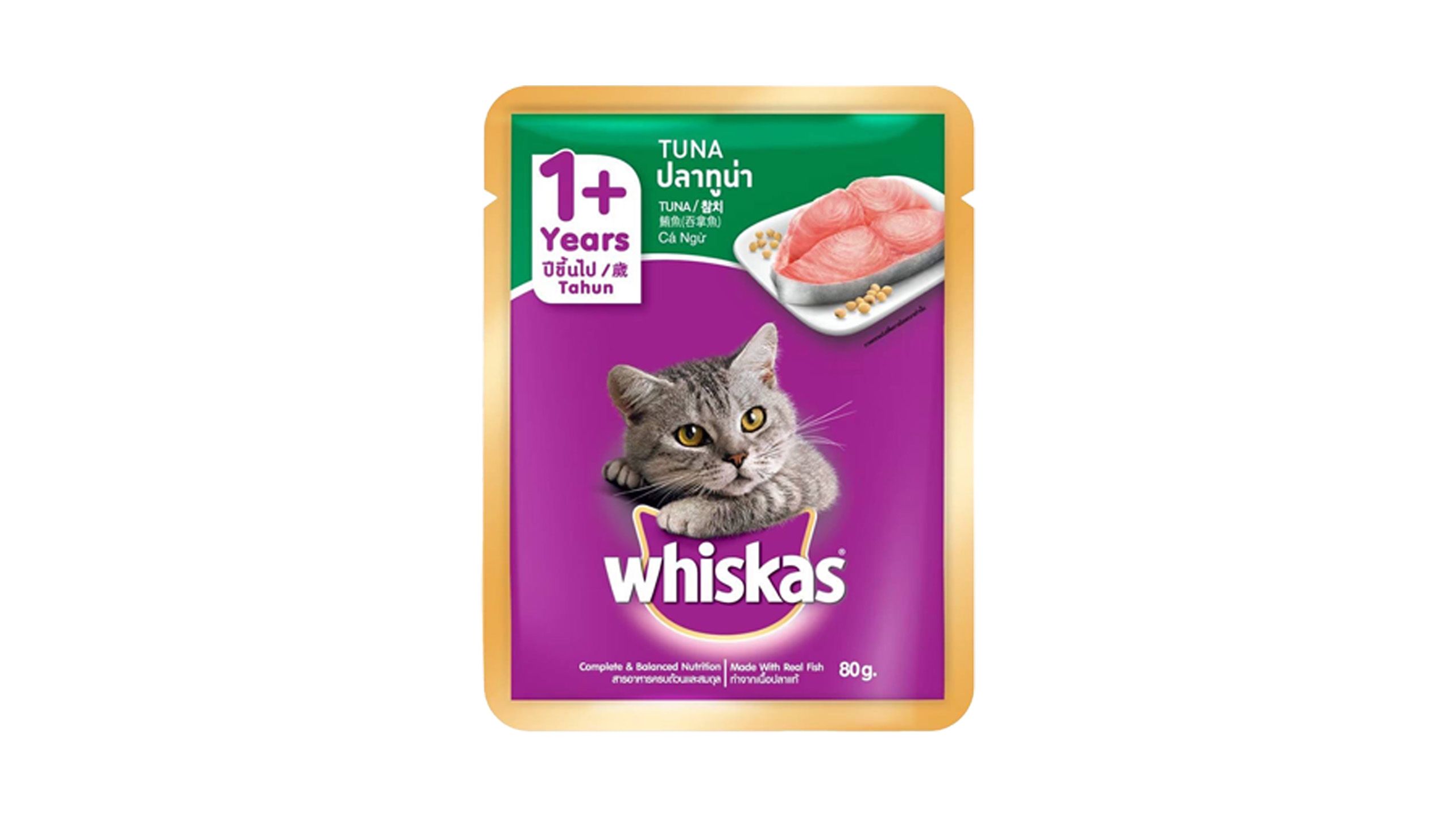 Whiskas Pouch Adult Wet Cat Food Tuna Flavour 80g