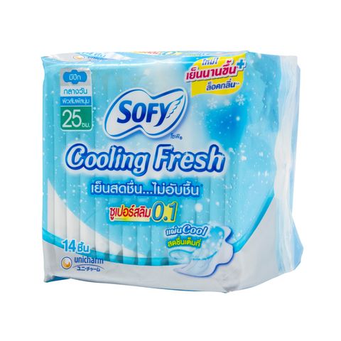 SOFY Cooling Fresh 25cm Sanitary Super Active Slim Wings Napkin